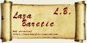Laza Baretić vizit kartica